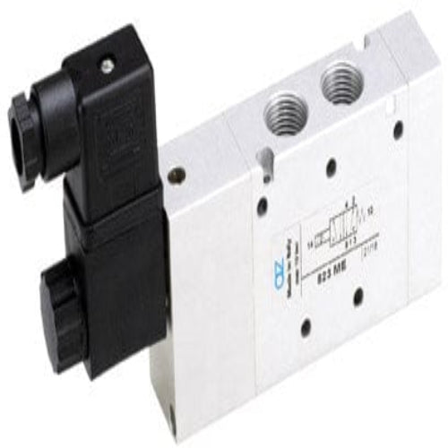 AZ Pneumatica Solenoid Valves 09.001.3 (523 ME): AZ Pneumatica 5/2 3/8" Solenoid Pilot, Spring return , Without Coil