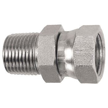 PNEUMATICS-PRO 1/4" MALE PIPE (NPTF) X FEMALE PIPE SWIVEL (NPSM) CONNECTOR 1404-04-04