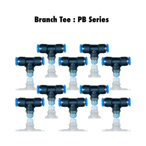 Pneumatics-pro Branch Tee PB 1/4-N02 : Pneumatics-pro Push-in Branch Tee Fittings Tube Size 1/4" x Thread Size 1/4NPT PB1/4-N02 (BAG OF 10 PCS.)