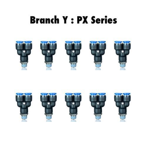 Pneumatics-pro Branch Y PX 5/32-N01 : Pneumatics-pro Push-in Branch Y Fittings Tube Size 5/32" x Thread Size 1/8NPT PX5/32-N01 (BAG OF 10 PCS.)