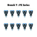 Pneumatics-pro Branch Y PX 8-02 : Pneumatics-pro Push-in Branch Y Fittings Tube Size 8mm x Thread Size 1/4R / BSPT PX8-02 (BAG OF 10 PCS.)