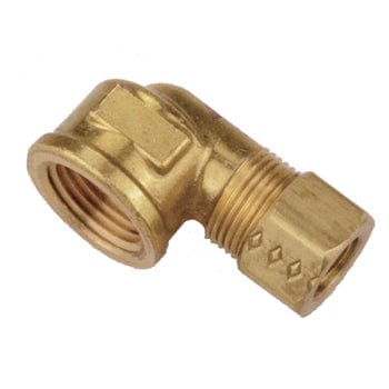 Pneumatics-pro Brass Compression Fittings 1/2" BRASS COMPRESSION TO 1/2" FEMALE PIPE (NPT) 90° ELBOW CONNECTOR
