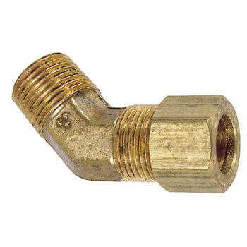 Pneumatics-pro Brass Compression Fittings 1/2" BRASS COMPRESSION TO 1/2" MALE PIPE (NPT) 45° ELBOW CONNECTOR