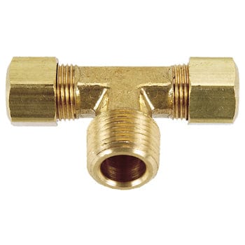 Pneumatics-pro Brass Compression Fittings 1/2" BRASS COMPRESSION TO 1/2" MALE PIPE (NPT) BRANCH TEE