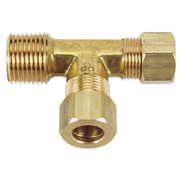 Pneumatics-pro Brass Compression Fittings 1/2" BRASS COMPRESSION TO 1/2" MALE PIPE (NPT) RUN TEE