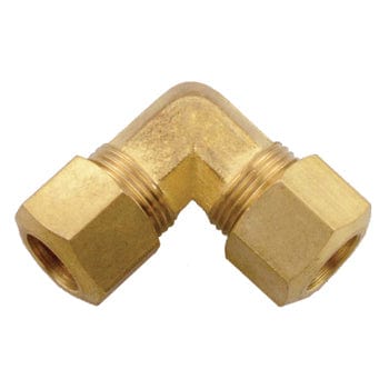 Pneumatics-pro Brass Compression Fittings 1/4" BRASS COMPRESSION 90° UNION ELBOW