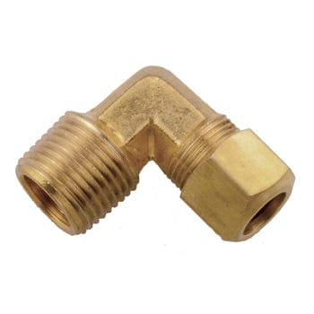 Pneumatics-pro Brass Compression Fittings 1/4" BRASS COMPRESSION TO 1/8" MALE PIPE (NPT) 90° ELBOW CONNECTOR