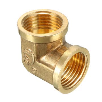 Pneumatics-pro Brass Elbow Pipe Fitting 90 Degree 1/4 NPT Female X 1/4 NPT Female Coupling (100-B)