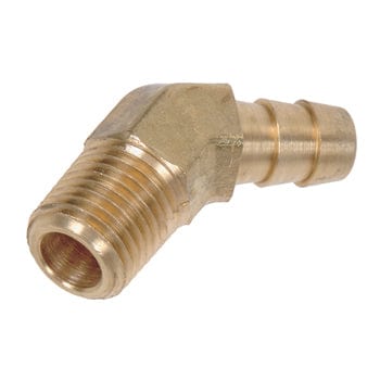 Pneumatics-pro Brass Hose Barb Fittings 1/2" 45° BRASS HOSE BARB WITH 3/8" MALE PIPE (NPT) THREAD