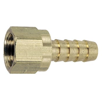 GreenLine Brass Hose Barb Fittings 1/4" BRASS HOSE BARB WITH 1/4" FEMALE SWIVEL SAE 45° THREAD (G22SAE-025-025)