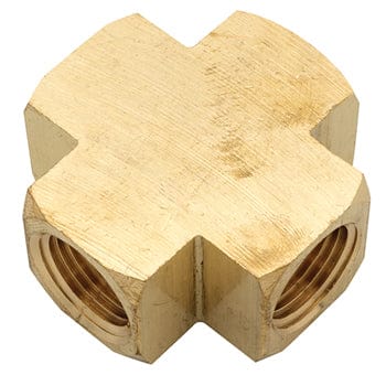 Pneumatics-pro Brass Pipe Fittings 1/4" EXTRUDED BRASS FEMALE PIPE CROSS
