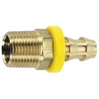 Pneumatics-pro Brass Push-On Fitting 1/2" PUSH-ON HOSE BARB WITH 1/2" MALE PIPE (NPTF) THREAD