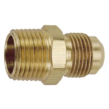 Pneumatics-pro Brass SAE 45 Flare Fittings 1/2" BRASS MALE SAE TO 1/2" MALE PIPE (NPT) CONNECTOR
