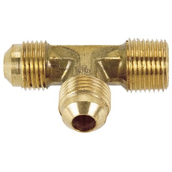 Pneumatics-pro Brass SAE 45 Flare Fittings 1/2" BRASS MALE SAE TO 1/2" MALE PIPE (NPT) RUN TEE