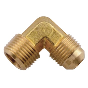 Pneumatics-pro Brass SAE 45 Flare Fittings 1/2" BRASS MALE SAE TO 1/4" MALE PIPE (NPT) 90° ELBOW CONNECTOR