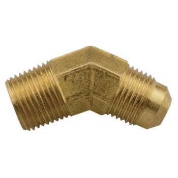 Pneumatics-pro Brass SAE 45 Flare Fittings 1/2" BRASS MALE SAE TO 3/8" MALE PIPE (NPT) 45° ELBOW CONNECTOR
