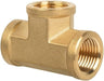 Pneumatics-pro Brass Tee Pipe Fitting 90 Degree 3/8" NPT Female X 3/8" NPT Female Coupling (101-C)