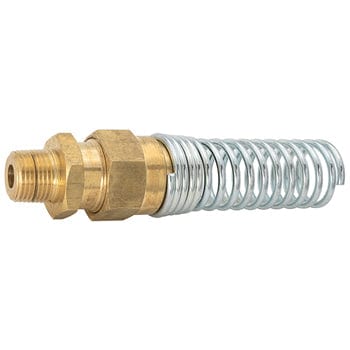 GreenLine D.O.T. Hose Fittings 1/2" MALE PIPE (NPT) X 3/8" TRUCK AIR BRAKE HOSE FITTING WITH SPRING (G4316G-08-06)