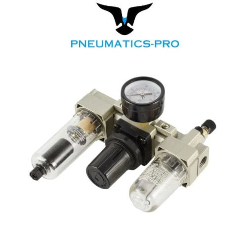 Pneumatics-pro F+R+L AC2000-01: 1/8 NPT Filter Regulator Lubricator 3Pcs Unit