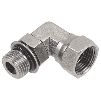 PNEUMATICS-PRO Female Pipe Swivel Adapter 1-1/16-12 MALE O-RING BOSS TO 1/2" FEMALE PIPE SWIVEL (NPSM) 90° ELBOW