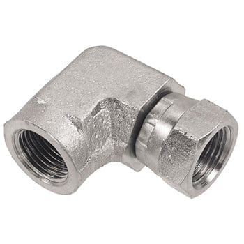 PNEUMATICS-PRO Female Pipe Swivel Adapter 1-1/2" FEMALE PIPE (NPTF) X FEMALE PIPE SWIVEL (NPSM) 90° ELBOW