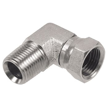 PNEUMATICS -PRO Female Pipe Swivel Adapter 1-1/2" MALE PIPE (NPTF) X 1-1/4" FEMALE PIPE SWIVEL (NPSM) 90° ELBOW