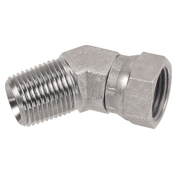 PNEUMATICS -PRO Female Pipe Swivel Adapter 1-1/4" MALE PIPE (NPTF) X 1" FEMALE PIPE SWIVEL (NPSM) 45° ELBOW