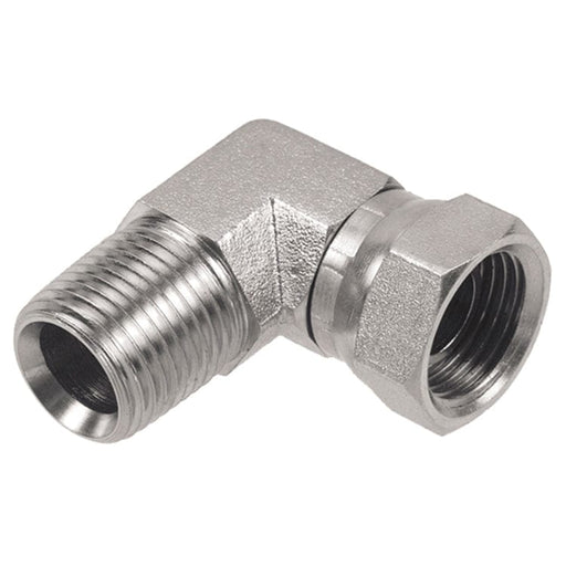 PNEUMATICS-PRO Female Pipe Swivel Adapter 1/2" MALE PIPE (NPTF) X 1/4" FEMALE PIPE SWIVEL (NPSM) 90° ELBOW