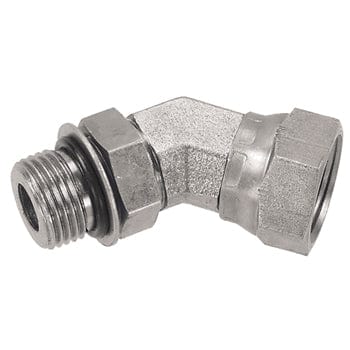 PNEUMATICS-PRO Female Pipe Swivel Adapter 1-5/16-12 MALE O-RING BOSS TO 1" FEMALE PIPE SWIVEL (NPSM) 45° ELBOW