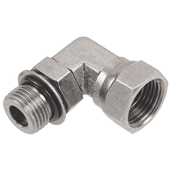 PNEUMATICS -PRO Female Pipe Swivel Adapter 7/8-14 MALE O-RING BOSS TO 3/8" FEMALE PIPE SWIVEL (NPSM) 90° ELBOW