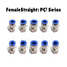 Pneumatics-pro Female Straight PCF 1/2-N03 : Pneumatics-pro Push-in Female Straight Fittings Tube Size 1/2" x Thread Size 3/8NPT PCF1/2-N03 (BAG OF 10 PCFS.)