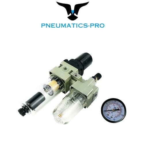 Pneumatics-pro FR+L AC2010-01: 1/8 NPT Filter Regulator Lubricator 2Pcs Unit
