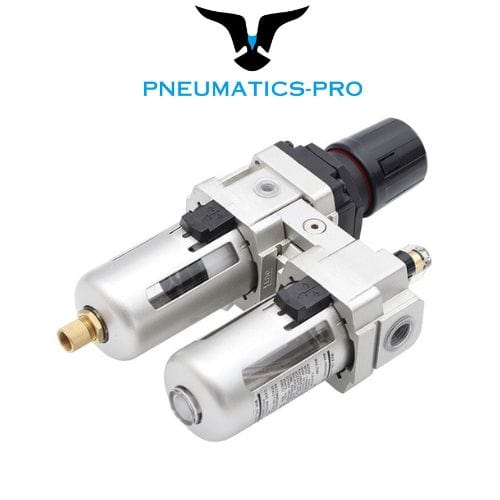 Pneumatics-pro FR+L AC3010-02: 1/4 NPT Filter Regulator Lubricator 2Pcs Unit
