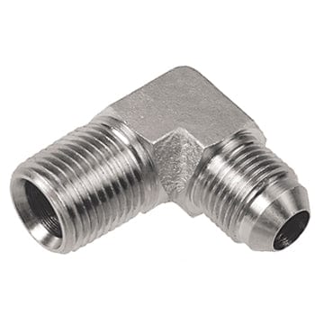 PNEUMATICS -PRO Male JIC 37Deg. Flare 1-1/2" MALE PIPE (NPTF) TO 1-7/8-12 MALE JIC 37° FLARE 90° ELBOW