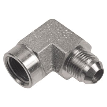 PNEUMATICS-PRO Male JIC 37Deg. Flare 1/2" FEMALE PIPE (NPTF) TO 1-1/16-12 MALE JIC 37° FLARE 90° ELBOW