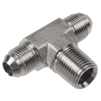 PNEUMATICS-PRO Male JIC 37Deg. Flare 1-5/16-12 MALE JIC 37° FLARE X 3/4" MALE PIPE (NPTF) BRANCH TEE