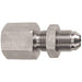 PNEUMATICS -PRO Male JIC 37Deg. Flare 1/8" FEMALE PIPE (NPTF) TO 7/16-20 MALE JIC 37° FLARE BULKHEAD CONNECTOR