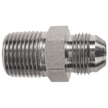 PNEUMATICS-PRO Male JIC 37Deg. Flare 1" MALE PIPE (NPTF) TO 3/4-16 MALE JIC 37° FLARE CONNECTOR