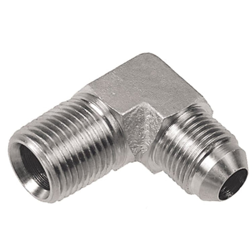 PNEUMATICS-PRO Male JIC 37Deg. Flare 1" TYPE 316 STAINLESS STEEL MALE PIPE (NPTF) TO 1-5/16-12 MALE JIC 37° FLARE 90° ELBOW