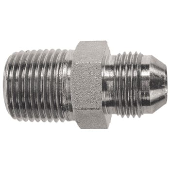 PNEUMATICS-PRO Male JIC 37Deg. Flare 1" TYPE 316 STAINLESS STEEL MALE PIPE (NPTF) TO 3/4-16 MALE JIC 37° FLARE CONNECTOR