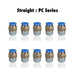 Pneumatics-pro Male Straight PC 1/4-N01 : Pneumatics-pro Push-in Male Straight Fittings Tube Size 1/4" x Thread Size 1/8NPT PC1/4-N01 (BAG OF 10 PCS.)