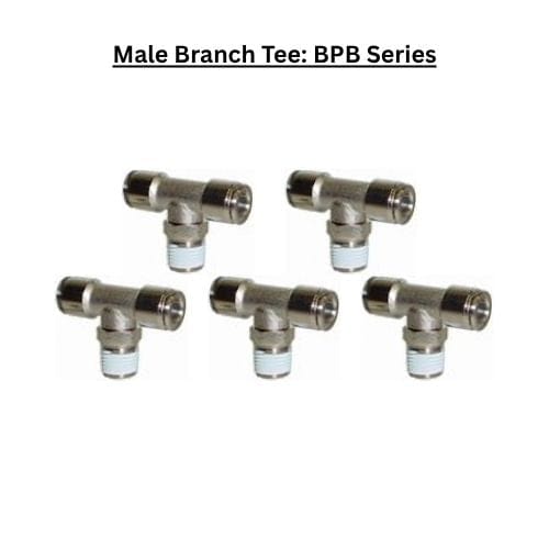 Pneumatics-pro Metal Push-in Fittings BPB3/8-N03 : Male Branch Tee Metal Push-in Fitting (BAG OF 5 PCS.)