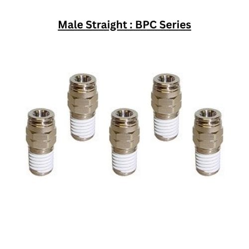 Pneumatics-pro Metal Push-in Fittings BPC08-01 : Male Straight Metal Push-in Fitting (BAG OF 5 PCS.)