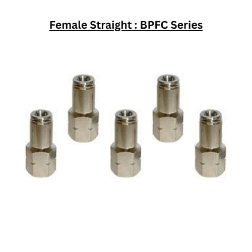 Pneumatics-pro Metal Push-in Fittings BPCF5/32-N01 : Female Straight Metal Push-in Fitting (BAG OF 5 PCS.)
