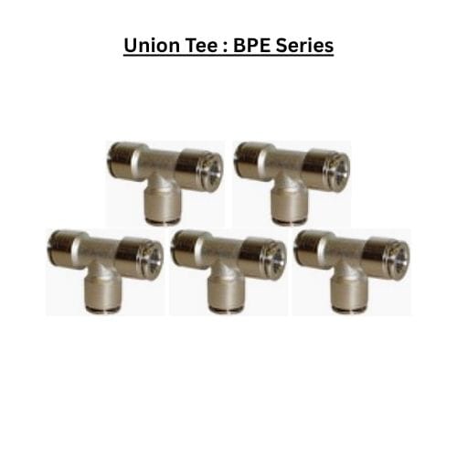 Pneumatics-pro Metal Push-in Fittings BPE10 : Union Tee Metal Push-in Fitting (BAG OF 5 PCS.)