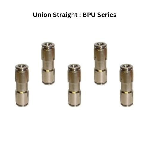 Pneumatics-pro Metal Push-in Fittings BPU5/32 : Union Straight Metal Push-in Fitting (BAG OF 5 PCS.)