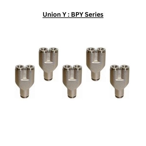 Pneumatics-pro Metal Push-in Fittings BPY5/32 : Union Y Metal Push-in Fitting (BAG OF 5 PCS.)