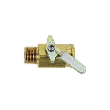 Pneumatics-pro Needle Valves, Drain cocks, Angle Valves, Shut-off Cocks, Mini Ball Valves 1/4" SINGLE DIRECTION BRASS BALL VALVE C/W FEMALE PIPE (NPT) INLET/MALE PIPE (NPT) OUTLET