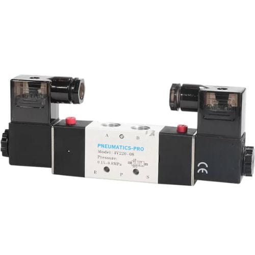 PNEUMATICS-PRO Pneumatic Double Solenoid Valves 4V220-08 AC110V :  PNEUMATICS-PRO 5/2 DOUBLE SOLENOID VALVE