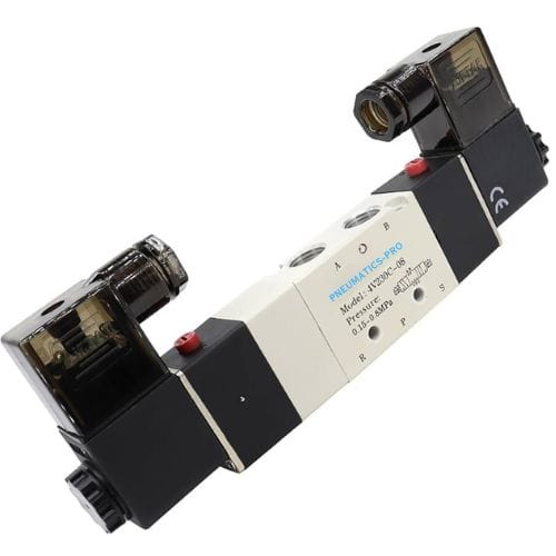 PNEUMATICS-PRO Pneumatic Double Solenoid Valves 4V230C-08 DC12V :  PNEUMATICS-PRO 5/3 CLOSED CENTER DOUBLE SOLENOID VALVE